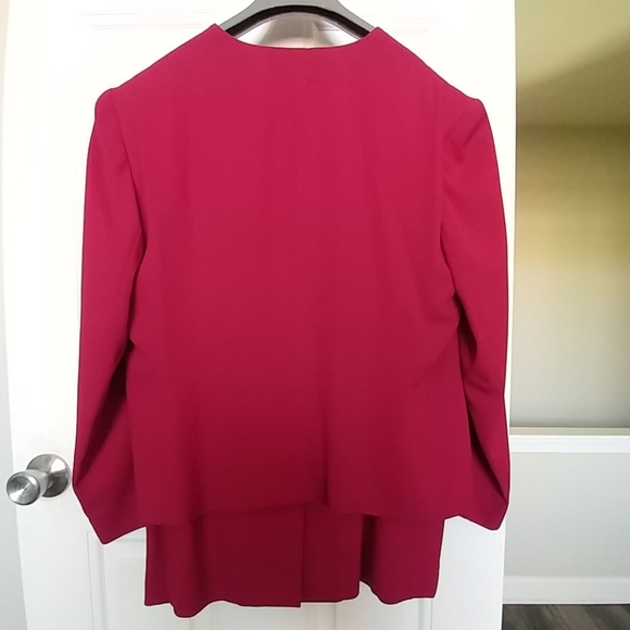 Red Saville Suit 2 piece skirt  single button EUC - Picture 2 of 8